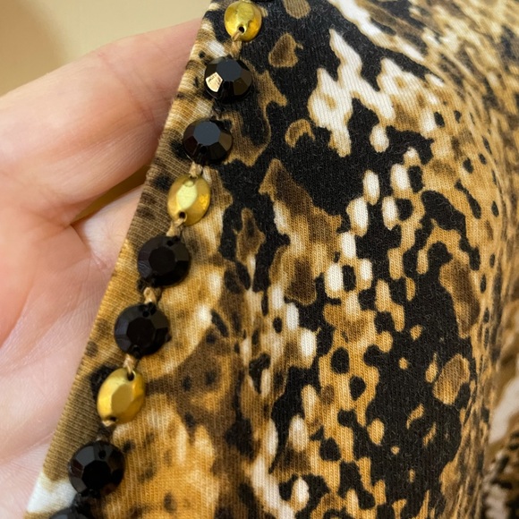 Ruby Red V Neck Beaded Faux Crossover Top Sz 1X - Picture 5 of 9